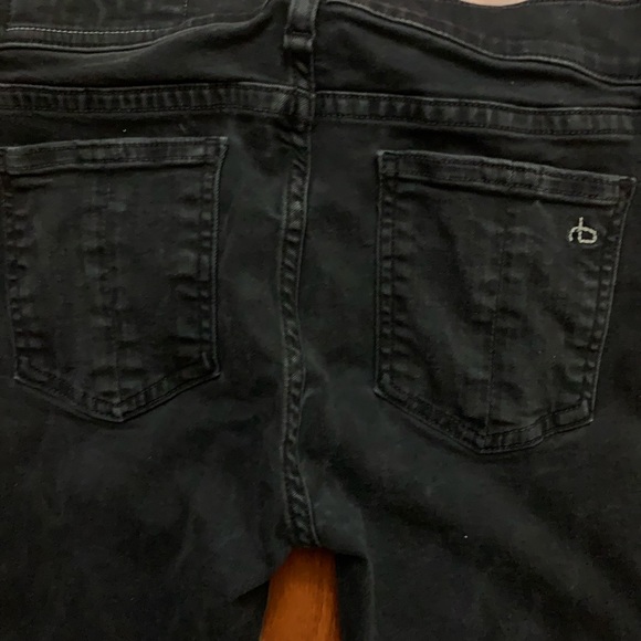 Rag & Bone Jeans Womens Size 26 Raw Hem Ankle Skinny Denim Stretch Black - Picture 4 of 6